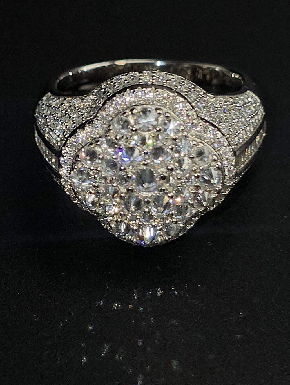 🍀 Luxury Clover  Moissanite Statement Ring. S925 Silver 🍀